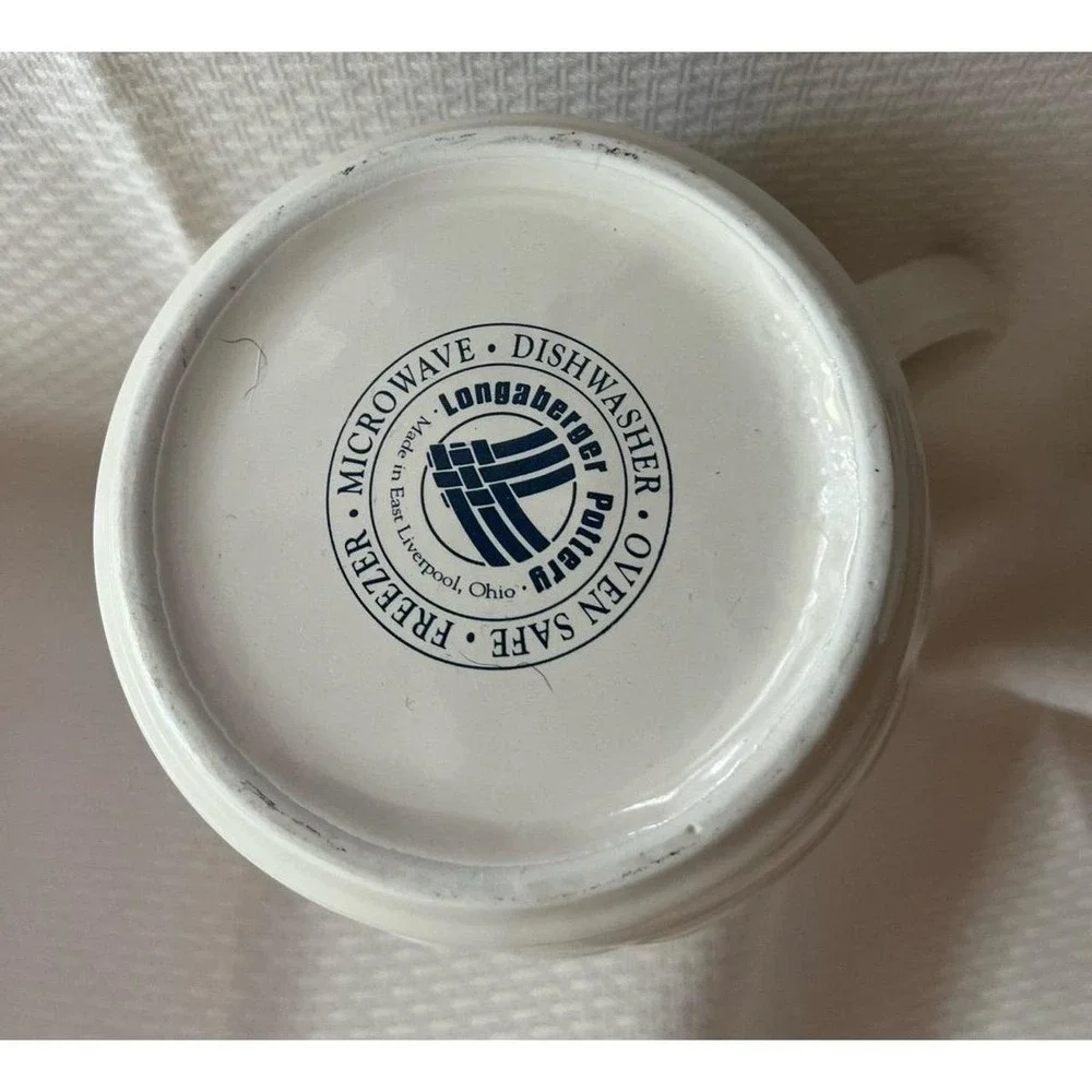 Longaberger Pottery Woven Traditions Classic Blue Pitcher